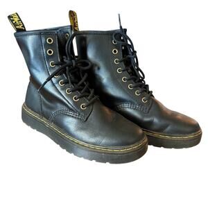 Dr. Martens Women's Zavala Genuine Leather Combat Ankle Boots Black
